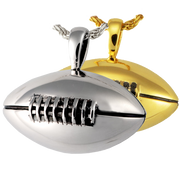 Silver Football Keepsake Pendant Urn for Cremains